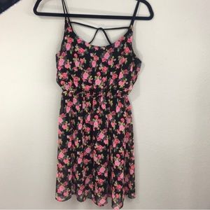 3/$25 Soprano Black Pink Rosette Mini Dress Size Small Girlhoodcore Girlhoodcore